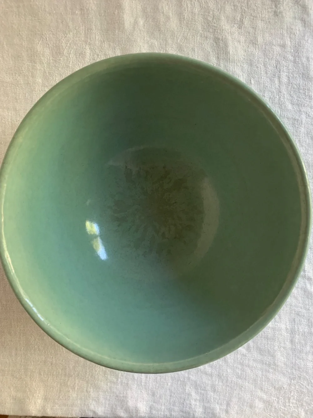 Early Bauer Ringware Jade Green Mixing Bowl 7.75” Vintage California Pottery